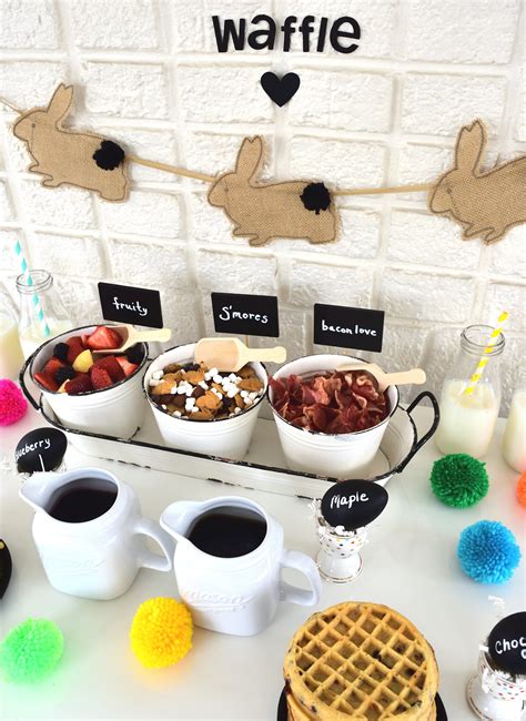 Waffle bar fun for the Easter holiday. See how simple it can be! | Easter breakfast, Waffle bar ...