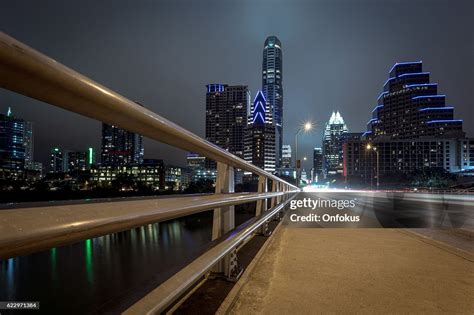 City Of Austin Texas Congress Avenue At Night High-Res Stock Photo ...