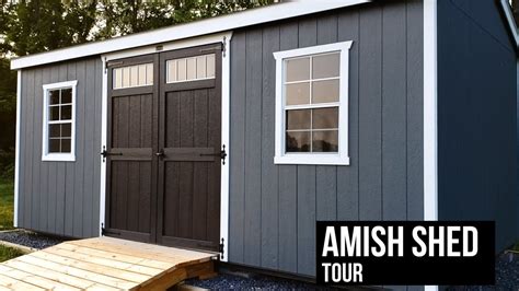 Amish Shed Tour | 12' x 20' Cottage with Barn Doors and Transom Windows - YouTube