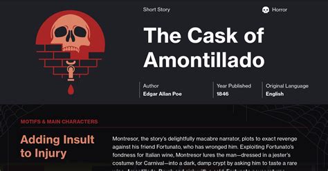 The Cask of Amontillado Character Analysis | Course Hero