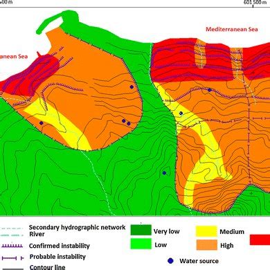 Map of the earthquake-induced landslide hazard levels evaluated using... | Download Scientific ...