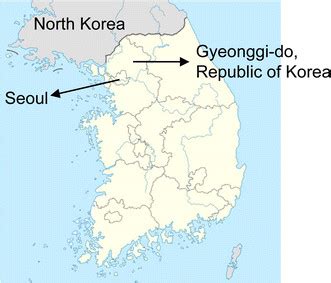 Map of Gyeonggi-do Province in the Republic of Korea: endemic regions... | Download Scientific ...