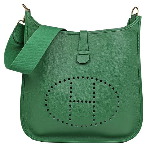 Hermes Evelyne I Gm Large Epsom Green Leather Crossbody Bag at 1stDibs | hermes evelyne green ...