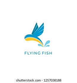 Flying Fish Logo Design Stock Vector (Royalty Free) 1257038188 ...