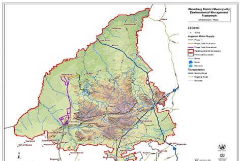 This map shows the MCWAP proposed pipeline from Thabazimbi to Lephalale... | Download Scientific ...