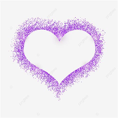 Purple Glitter Border Hd Transparent, Purple Heart Shaped Grainy ...