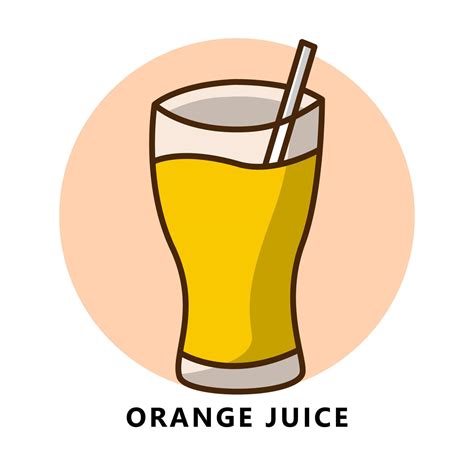 Orange juice illustration cartoon. food and drink logo. Drink cup and straw icon 12450051 Vector ...