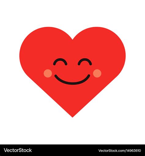 Cute heart emoji smiling face icon Royalty Free Vector Image