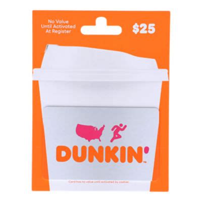 Dunkin Donuts $25 Gift Card, 1 each