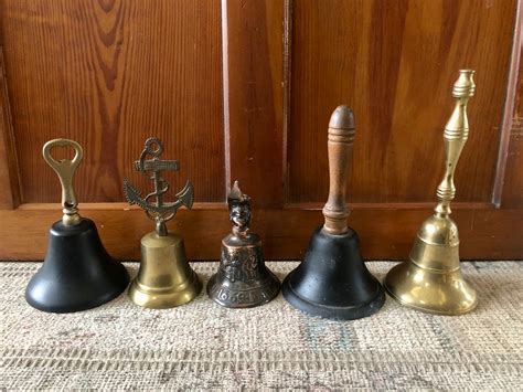 Vintage Bells Vintage Bell Antique Bell Hand Bell Collector Old Bell Collection Brass Bell ...