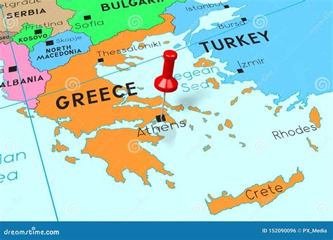 Athens Greece On World Map - Map