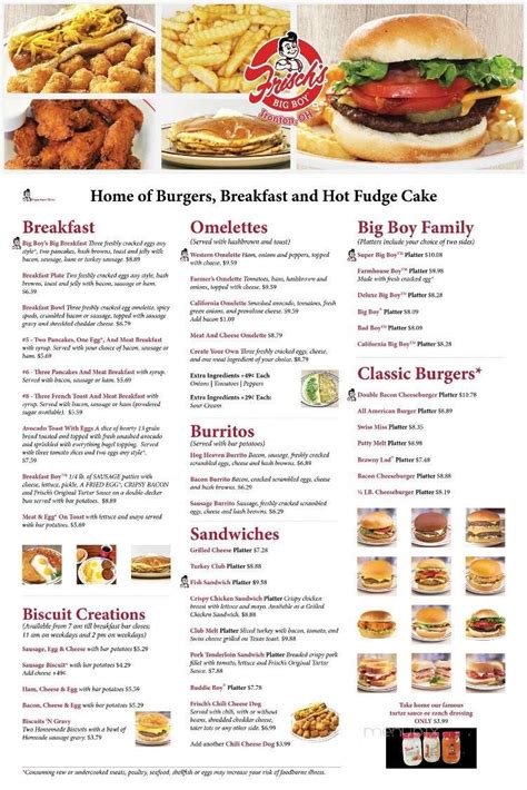 Online Menu of Frisch's Big Boy, Ironton, OH