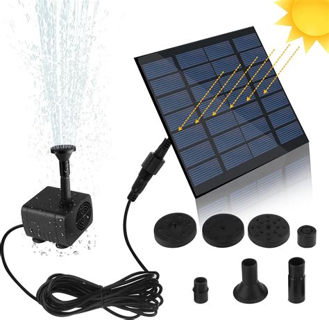 Suntop Mini Solar Fountain Pump, Solar Water Pump Power Panel Kit Submersible Brushless for ...