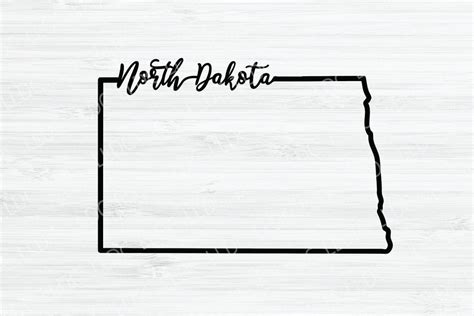 North Dakota Outline SVG. North Dakota Cursive Svg. North Dakota Design ...