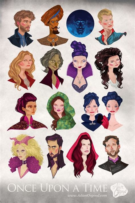 an illustration of the characters from once upon at time, with ...