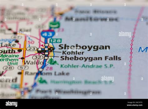 Kohler Wisconsin USA shown on a road map or Geography map Stock Photo - Alamy