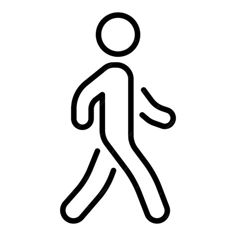 Premium Vector | Man walking slowly line icon Rules of the road oneway ...