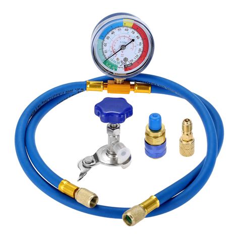 Buy R134A A/C Charging Hose Can Tap with Gauge, Refrigerant/Freon ...