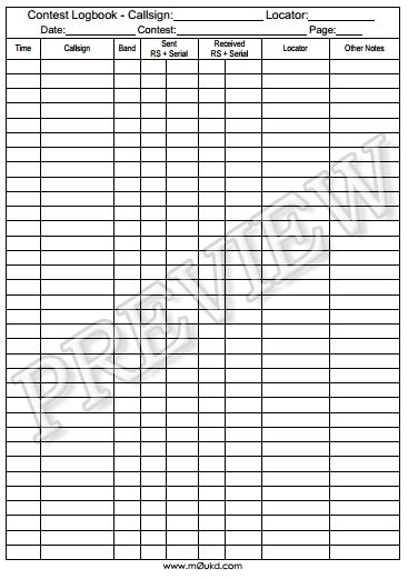 Printable Amateur Radio Logbooks – M0UKD – Amateur Radio Blog