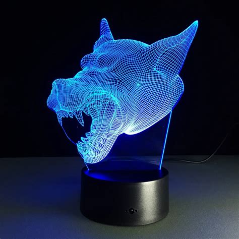 3D Lamp 7 Color Wolf Led Night Lamps for Kids Touch Led USB Table Lampara Lampe Baby Sleeping ...