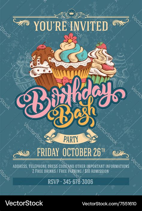 Birthday Bash Party Royalty Free Vector Image - VectorStock