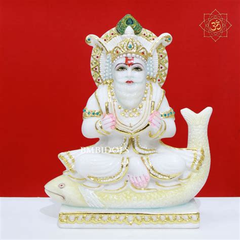 Marble Jhulelal Statue for Homes and Temples - BMBIDOLS