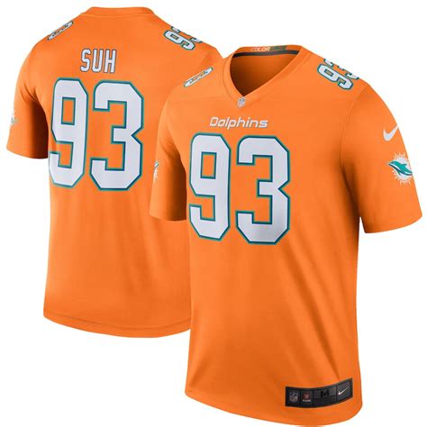 Nike Ndamukong Suh Miami Dolphins Orange Color Rush Legend Jersey