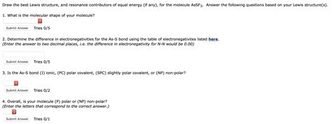 Solved Draw the best Lewis structure, and resonance | Chegg.com