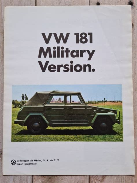 Brochures/catalogues - Volkswagen 181 Military Version (the - Catawiki