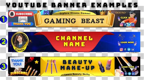 YouTube Banner Examples | Best Template Designs of YouTube Banner - YouTube
