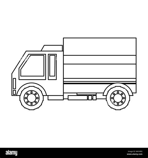 transportation truck logistic shipping cartoon in black and white Stock Vector Image & Art - Alamy