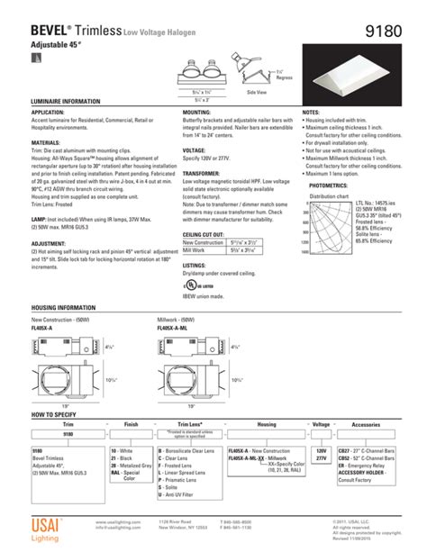 Spec Sheet - USAI Lighting