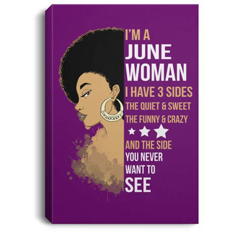 African American Canvas Afro Girl I’m A June Woman Canvas Black Art ...