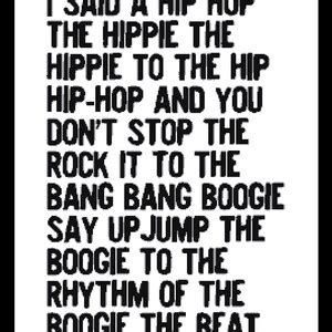 Hip Hop the Hippie Lyrics Counted Cross Stitch Pattern Digital Download PDF Chart - Etsy