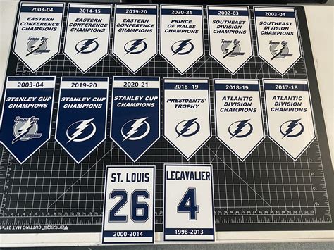 2021 champs!! Tampa Bay Lightning Stanley Cup & Retired # Vinyl Decal Replica Arena Banners ...