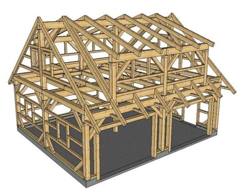 24x28 Garage With Shed Dormer Plan - Timber Frame HQ