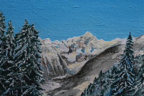 Snowy Mountain Oil Painting Beautiful Alps Painting - Etsy