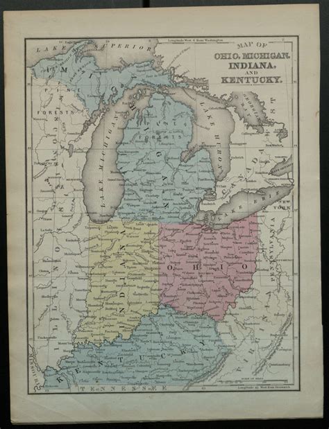 Map of Ohio, Michigan, Indiana, and Kentucky. [Place of publication not ...