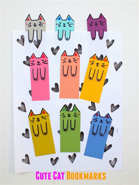 DIY Super Cute Cat Bookmarks | Pink Stripey Socks