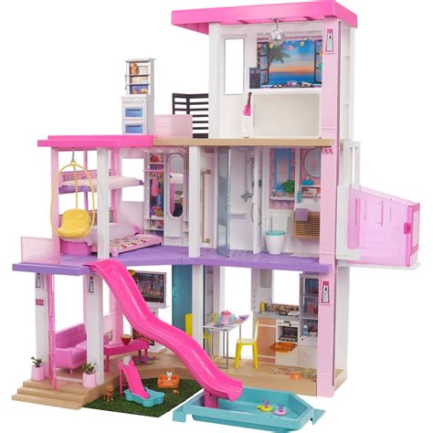 Barbie DreamHouse (3.75-ft) Dollhouse with Pool, Slide, Elevator ...