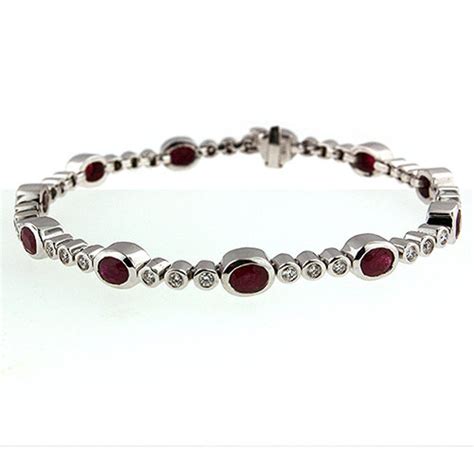 18k White Gold Ruby Bracelet With 6.75ct Ruby - Etsy