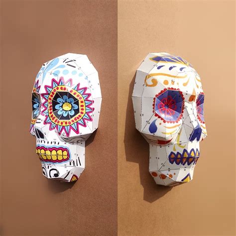 Sugar Skulls - DIY Papercraft Templates | Sugar skull diy, Papercraft ...