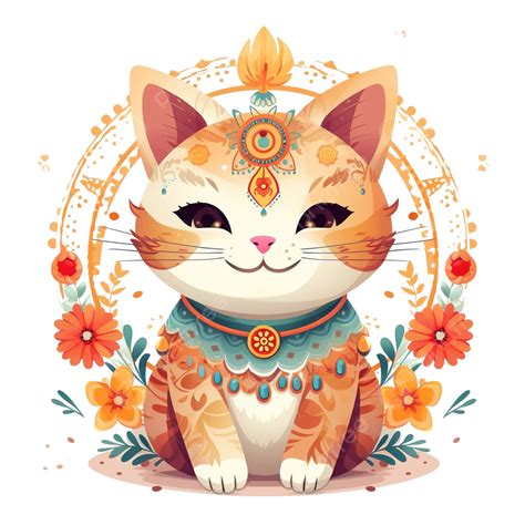 Happy Boho Cat Ai, Boho, Cat, Cute Cat PNG Transparent Image and ...