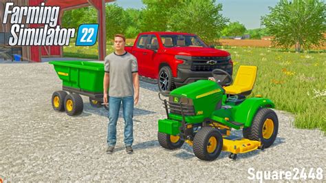 BUYING A JOHN DEERE LAWN MOWER + UTILITY TRAILER! | HOMEOWNER | FARMING SIMULATOR 22 - YouTube