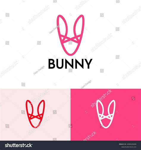 Simple Bunny Logo Design Concept Outline Stock Vector (Royalty Free ...