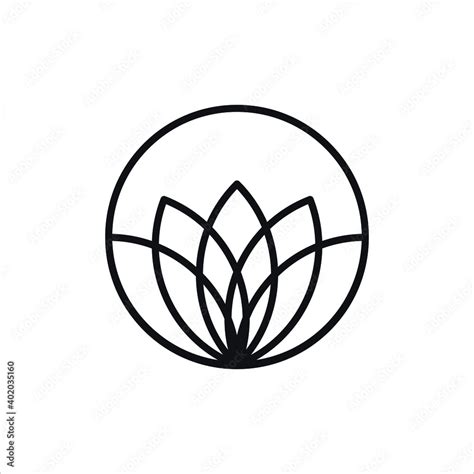 Yoga Lotus flower logo vector icon symbol Stock Vector | Adobe Stock