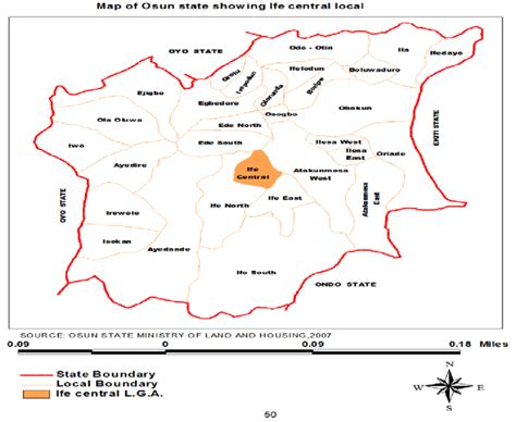 Map of Osun State showing Ife central Local Government Area [11] | Download Scientific Diagram