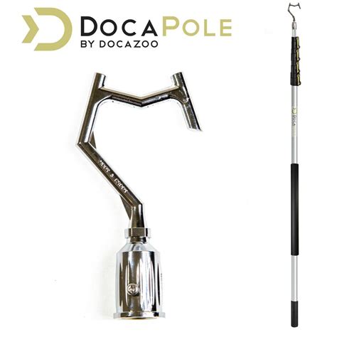 DocaPole 6 ft. - 24 ft. Extension Pole and Multi-Purpose Utility Hook Attachment Telescopic Pole ...