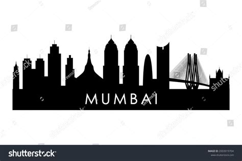 Mumbai Skyline Silhouette Black Mumbai City Stock Vector (Royalty Free) 2003919704 | Shutterstock