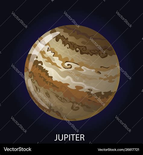 Planet jupiter cartoon Royalty Free Vector Image